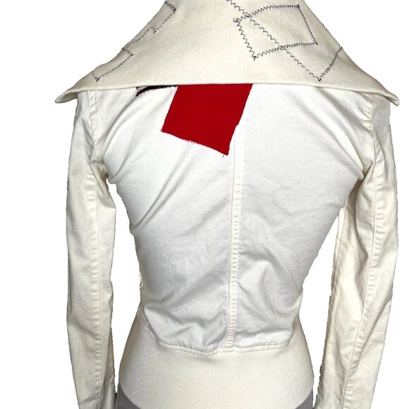 Handmade Patchwork Jacket Size XS Small White Red Mummy Zombie Bloody Cosplay S - Picture 8 of 14